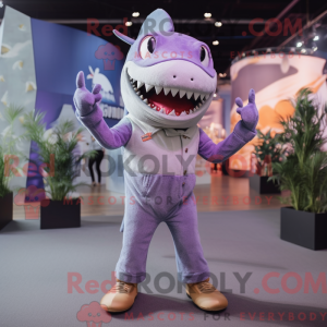 Lavender Shark Maskottchen...