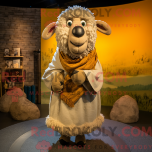 Tan Sheep mascottekostuum...