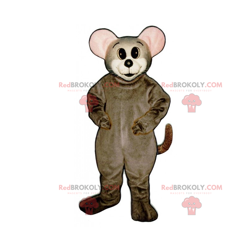 Mouse mascot with round ears and pink - Redbrokoly.com