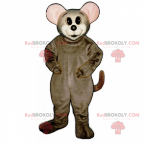 Mouse mascot with round ears and pink - Redbrokoly.com