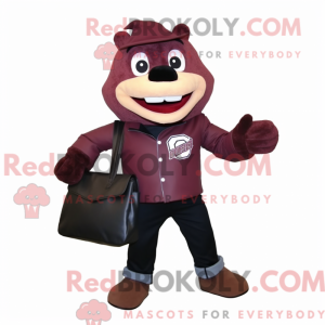 Maroon Cod maskotdraktfigur...