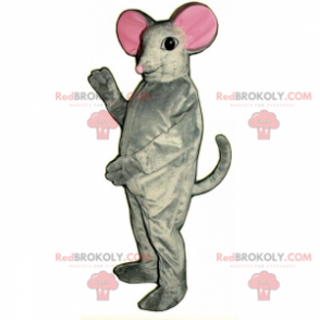 Mascote do rato com orelhas rosa - Redbrokoly.com