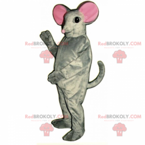 Mascotte de souris aux oreilles roses - Redbrokoly.com