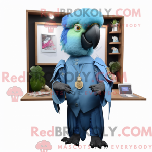 Cyan papegøje maskot...