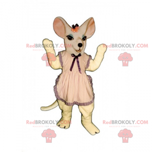 Mascote do rato com avental listrado - Redbrokoly.com
