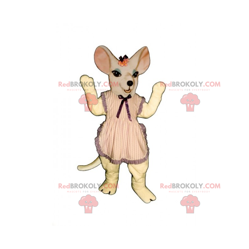 Mascotte de souris avec tablier à rayures - Redbrokoly.com