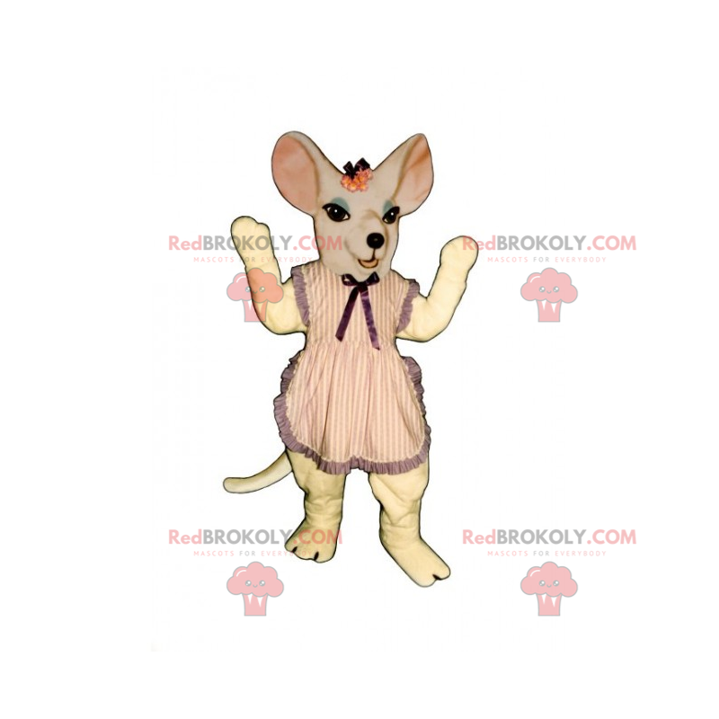 Mouse mascot with striped apron - Redbrokoly.com