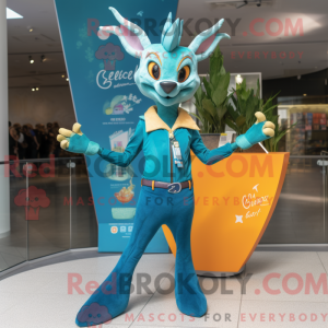 Teal Gazelle Maskottchen...