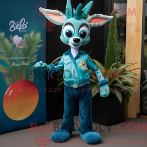 Teal Gazelle Maskottchen...