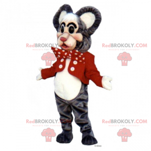 Mouse mascot with jackets and bow tie magician - Redbrokoly.com