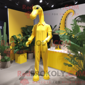 Gul Diplodocus maskot...