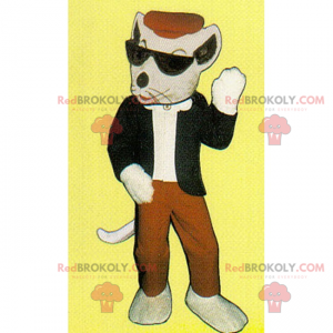 Mascotte de souris blanche avec béret - Redbrokoly.com