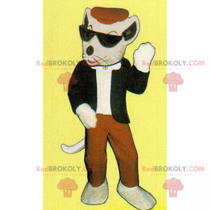 Maskot bílé myši s baret - Redbrokoly.com