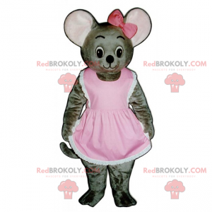 Mascota del ratón en vestido y lazo - Redbrokoly.com