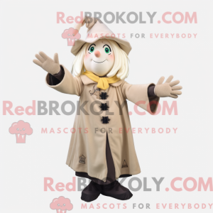 Beige heks mascottekostuum...