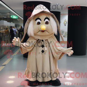 Beige hekse maskot kostume...