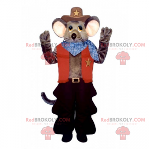 Mascotte de souris en tenue de cowboy - Redbrokoly.com