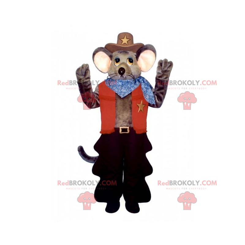 Mascotte cowboy outfit muis - Redbrokoly.com