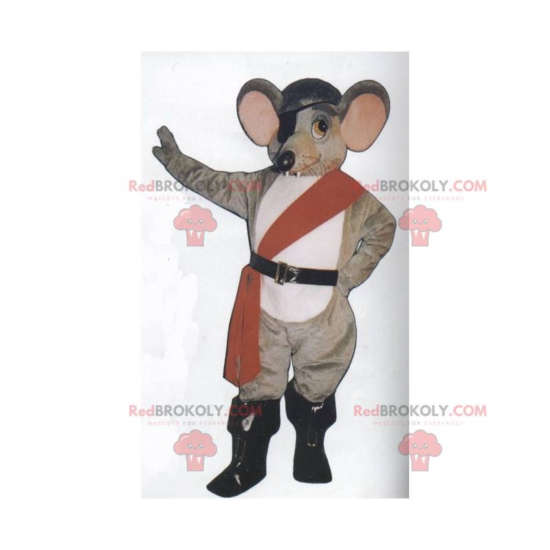Mascotte de souris en tenue de pirate - Redbrokoly.com