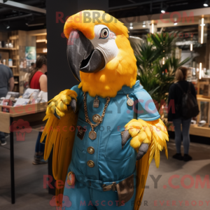 Guld ara maskot kostume...