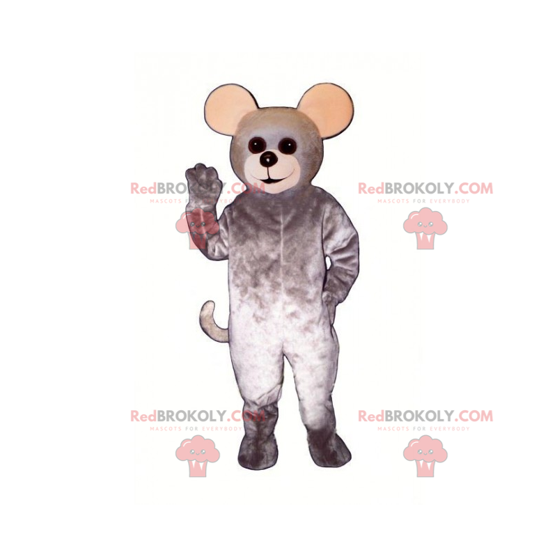 Mascotte de souris grise - Redbrokoly.com