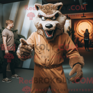 Tan varulv maskot kostyme...