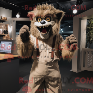 Tan varulv maskot kostume...