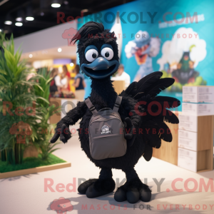 Máscara de pavão preto com...