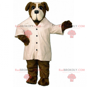 Mascotte de St Bernard avec blouse blanche - Redbrokoly.com