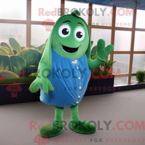 Blue Green Bean mascot...