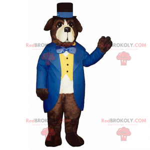 Mascotte de St Bernard en tenue de gala bleu - Redbrokoly.com