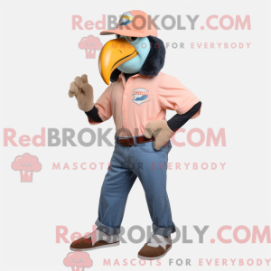 Peach Toucan mascot costume...