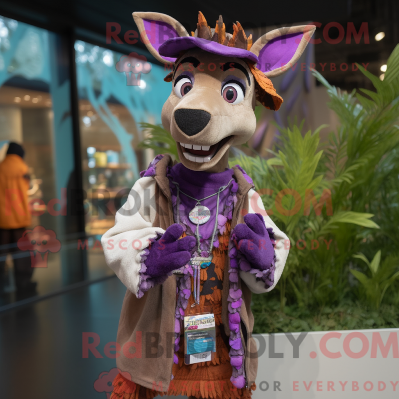 Fantasia de mascote de okapi lavanda com capa e bonés - Mascotes Okapi - REBROKO_263943 - RedBrokoly.com