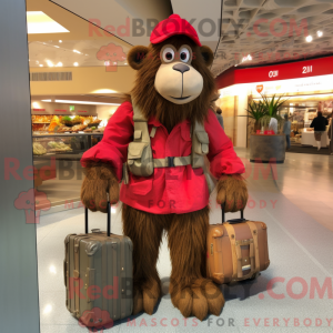 Röd bavian maskot drakt...