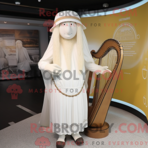 Hvid Celtic Harpe maskot...