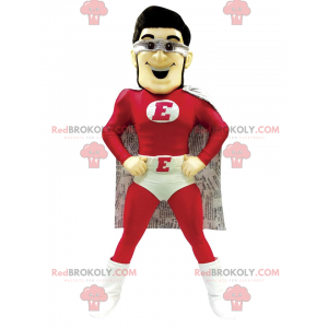 Traje de mascota de superhéroe rojo y blanco - Redbrokoly.com