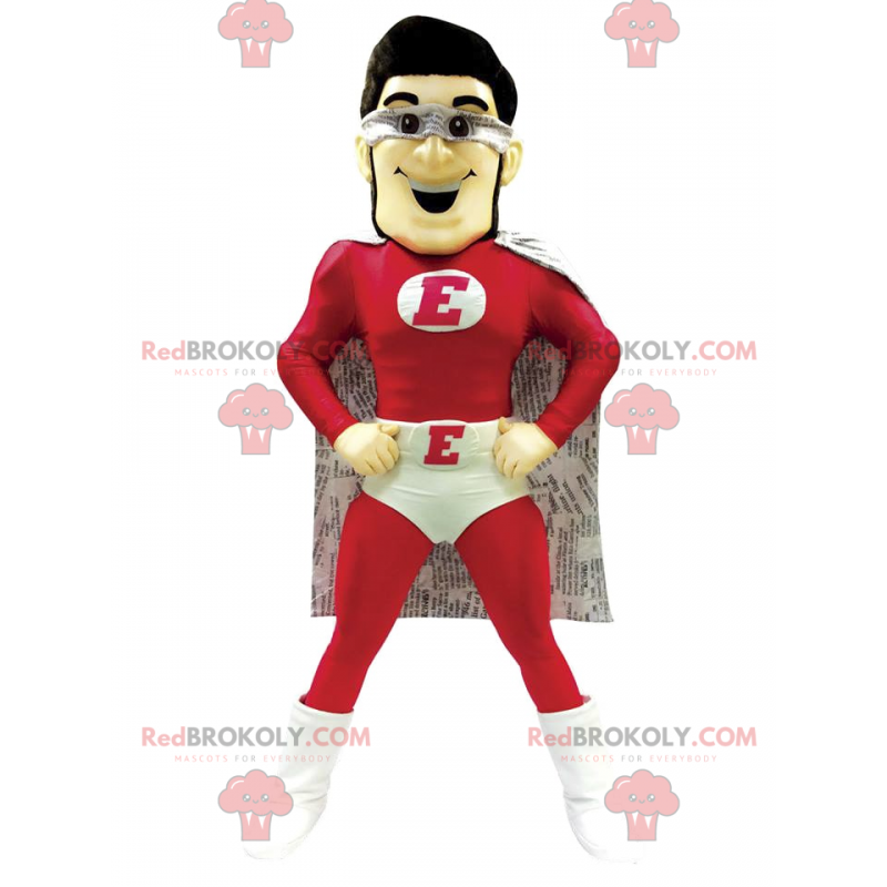 Superhelt maskot rød og hvid outfit - Redbrokoly.com Superhelt maskot rød og hvid outfit - Redbrokoly.com