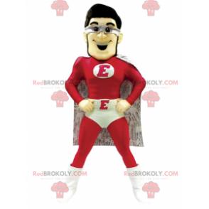 Mascotte de super héros tenue rouge et blanche - Redbrokoly.com