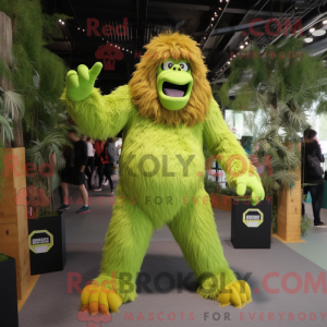 Lime Green Sasquatch mascot...