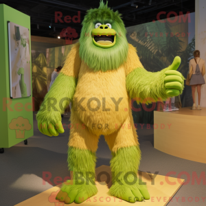 Lime Green Sasquatch mascot...