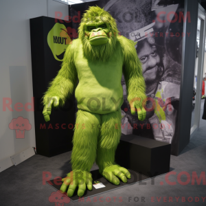 Lime Green Sasquatch mascot...