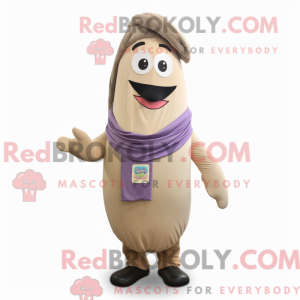 Beige aubergine maskot...