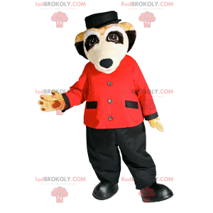 Mascote Meerkat com manobrista de hotel - Redbrokoly.com