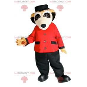 Erdmännchen-Maskottchen im Hoteldiener-Outfit - Redbrokoly.com