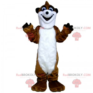 Mascotte bruin en wit meerkat - Redbrokoly.com