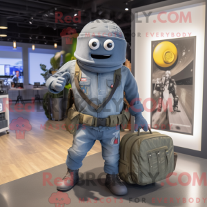 Grå Granat maskot kostume...