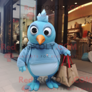 Fantasia de mascote de codorna azul-céu com moletom e sacolas tote - Mascotes de codorna - REBROKO_264060 - RedBrokoly.com