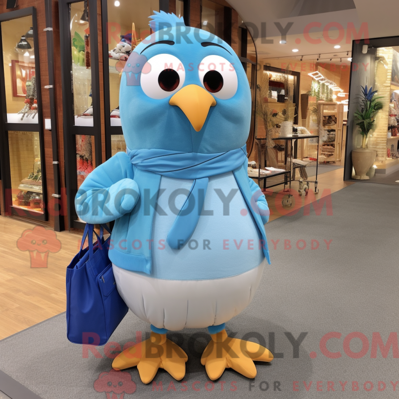 Fantasia de mascote de codorna azul-céu com moletom e sacolas tote - Mascotes de codorna - REBROKO_264061 - RedBrokoly.com