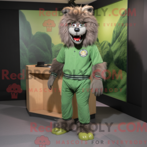 Mascotte de loup-garou vert...