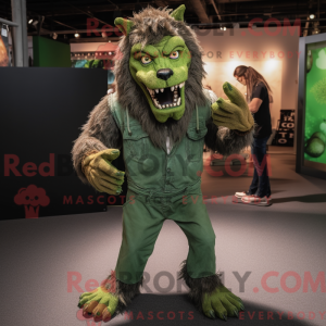 Mascotte de loup-garou vert...